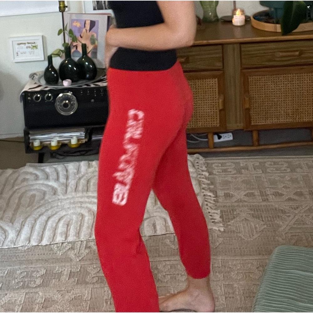 California Red Joggers Sweatpants Kids Unisex Vintage Hanes Large 14-16 Hanes